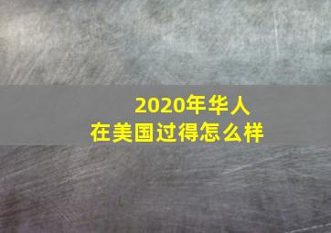 2020年华人在美国过得怎么样