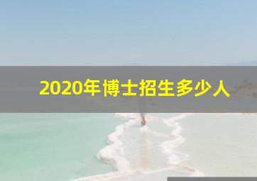 2020年博士招生多少人