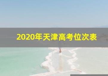 2020年天津高考位次表