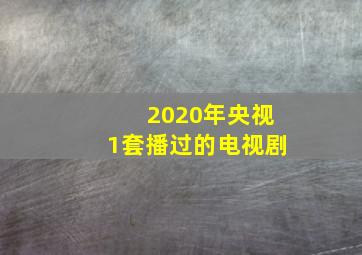 2020年央视1套播过的电视剧