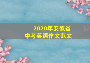 2020年安徽省中考英语作文范文