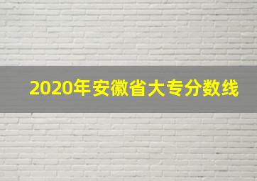 2020年安徽省大专分数线