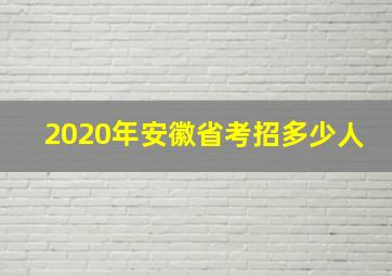 2020年安徽省考招多少人