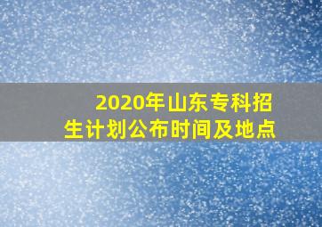 2020年山东专科招生计划公布时间及地点