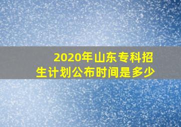 2020年山东专科招生计划公布时间是多少