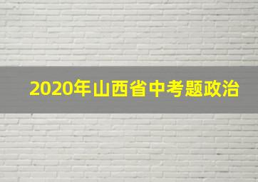 2020年山西省中考题政治