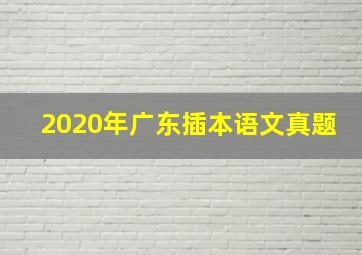 2020年广东插本语文真题