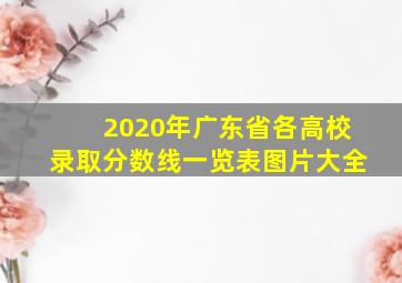 2020年广东省各高校录取分数线一览表图片大全