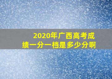 2020年广西高考成绩一分一档是多少分啊