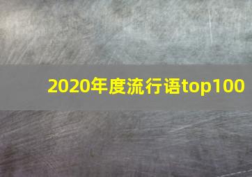 2020年度流行语top100