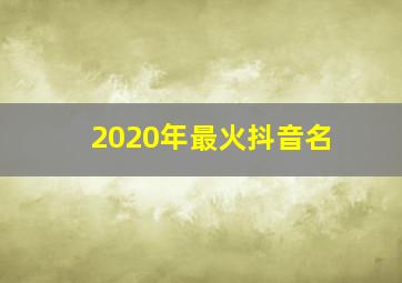 2020年最火抖音名