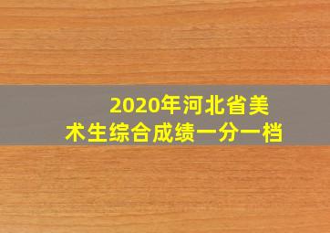 2020年河北省美术生综合成绩一分一档