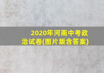 2020年河南中考政治试卷(图片版含答案)