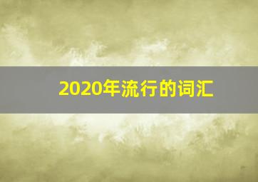 2020年流行的词汇