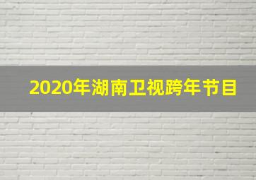 2020年湖南卫视跨年节目