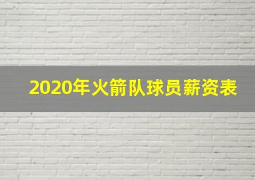 2020年火箭队球员薪资表