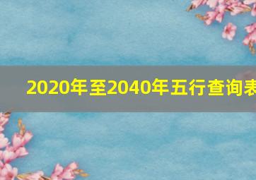 2020年至2040年五行查询表