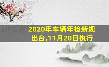 2020年车辆年检新规出台,11月20日执行