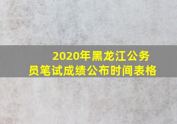 2020年黑龙江公务员笔试成绩公布时间表格