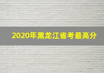 2020年黑龙江省考最高分