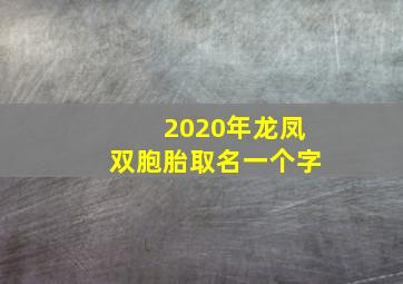 2020年龙凤双胞胎取名一个字