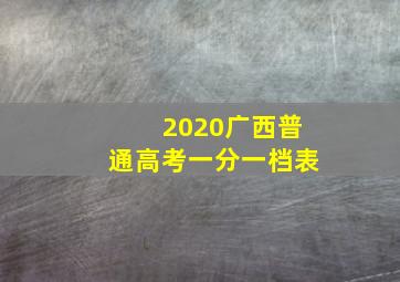 2020广西普通高考一分一档表