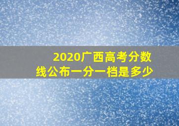 2020广西高考分数线公布一分一档是多少