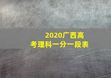 2020广西高考理科一分一段表