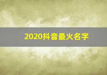 2020抖音最火名字