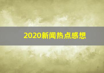 2020新闻热点感想