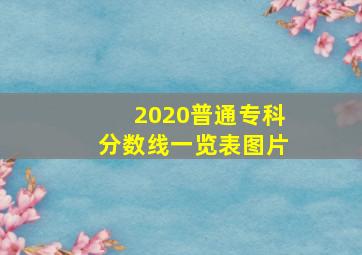 2020普通专科分数线一览表图片