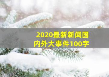 2020最新新闻国内外大事件100字