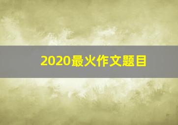 2020最火作文题目