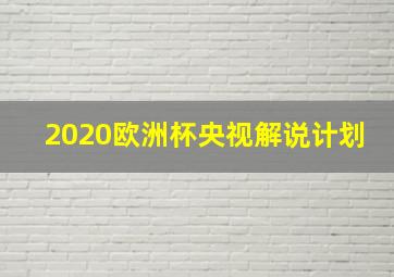 2020欧洲杯央视解说计划