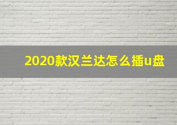 2020款汉兰达怎么插u盘