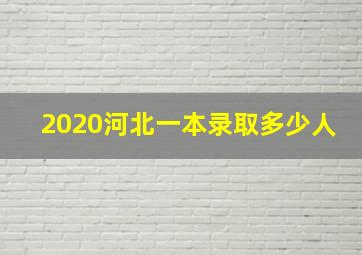 2020河北一本录取多少人