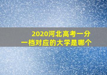 2020河北高考一分一档对应的大学是哪个