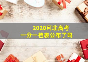 2020河北高考一分一档表公布了吗