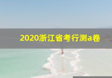 2020浙江省考行测a卷