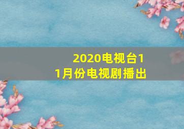 2020电视台11月份电视剧播出