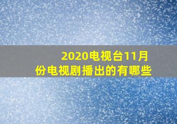 2020电视台11月份电视剧播出的有哪些