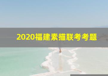 2020福建素描联考考题