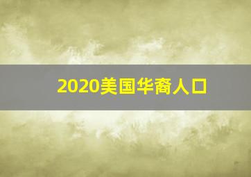 2020美国华裔人口