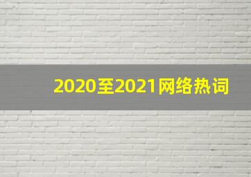 2020至2021网络热词