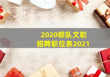 2020部队文职招聘职位表2021