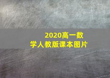 2020高一数学人教版课本图片