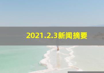 2021.2.3新闻摘要