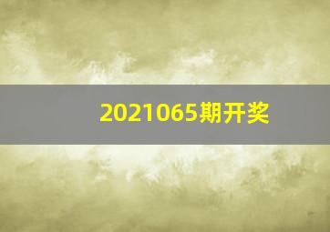 2021065期开奖