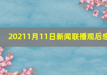 20211月11日新闻联播观后感