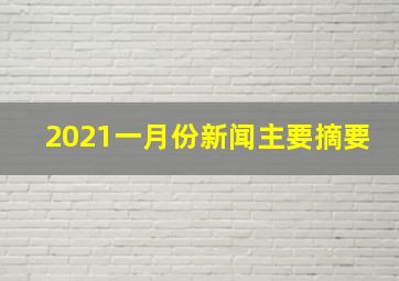 2021一月份新闻主要摘要